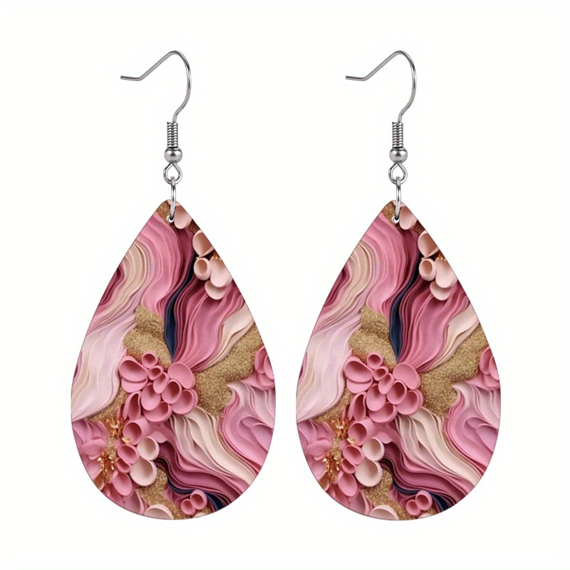 2-Pair Chrysanthemum Flower Embossed Earring Set